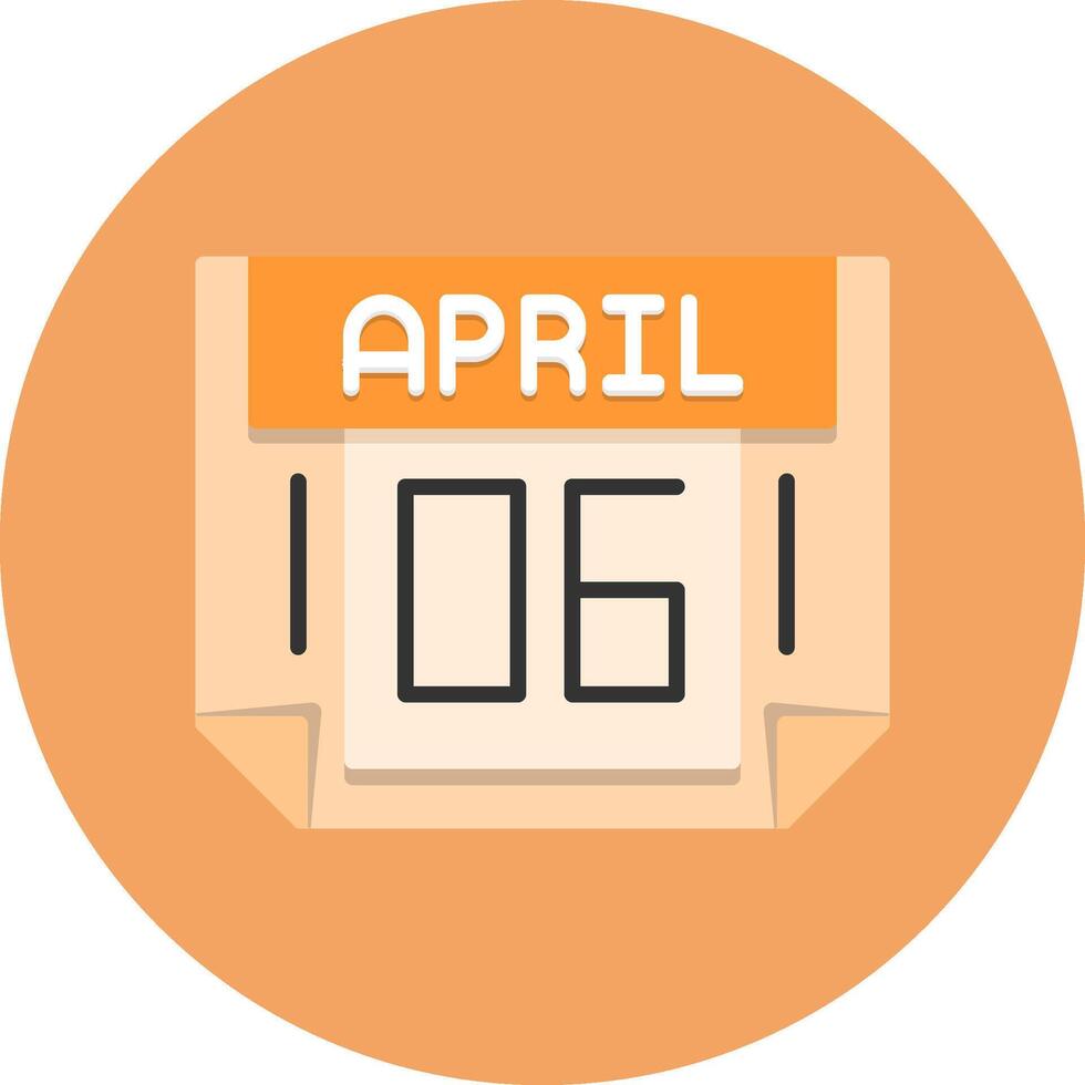 6 April Icon for Creative Projects vector