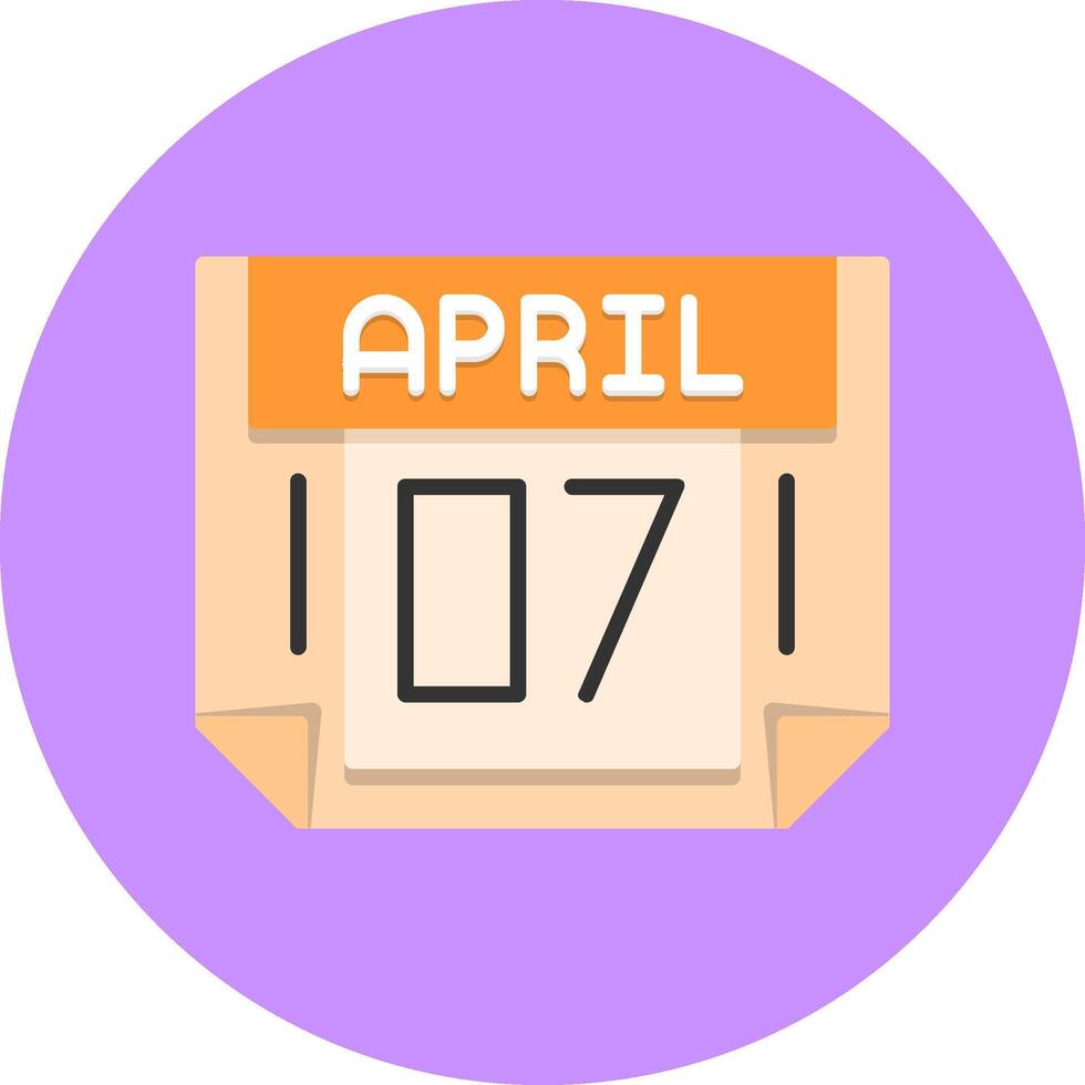 7 April Icon for Creative Projects vector