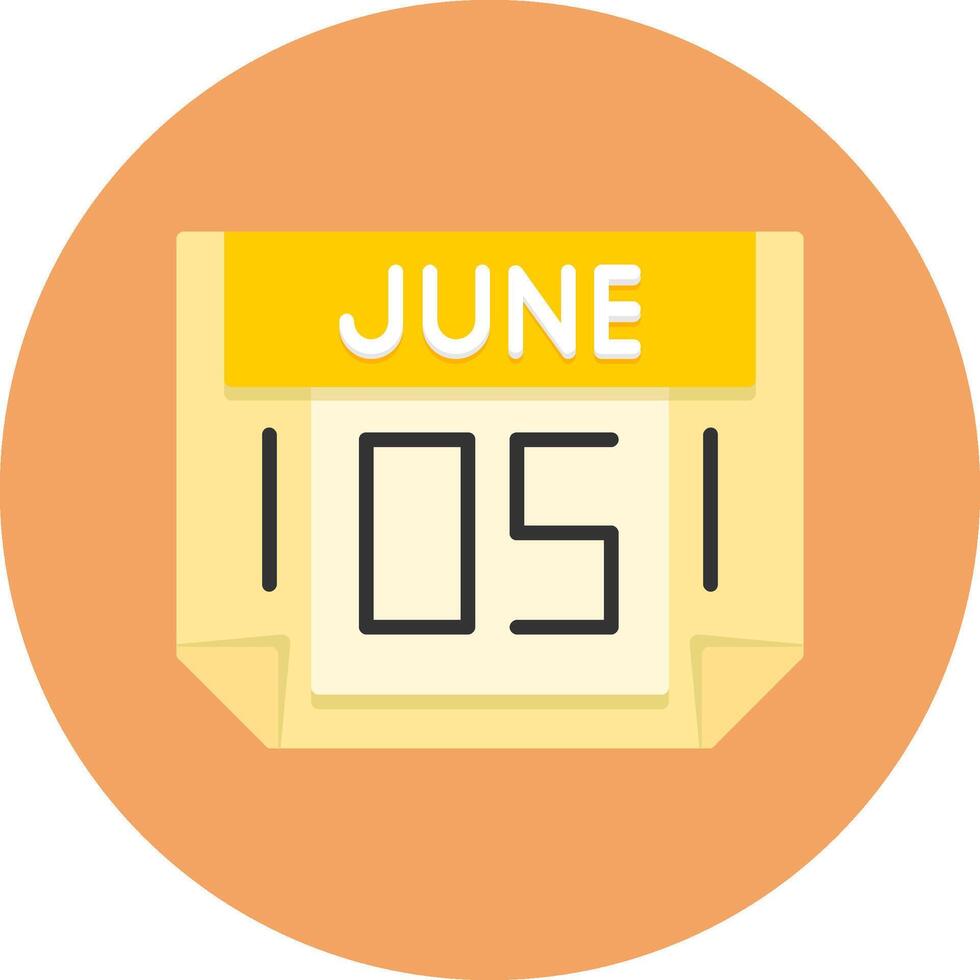 5 June Icon for Creative Projects vector