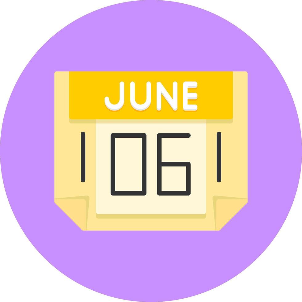 6 June Icon for Creative Projects vector
