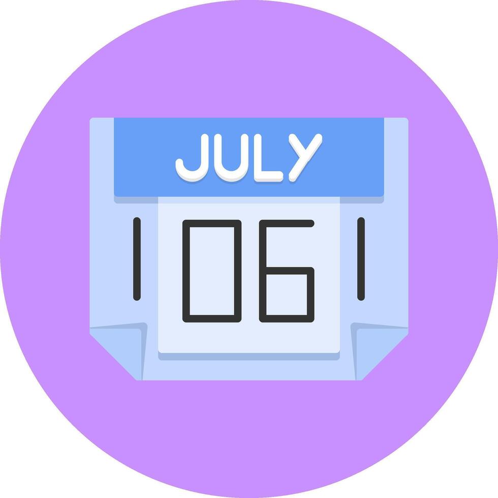 6 July Icon for Creative Projects vector