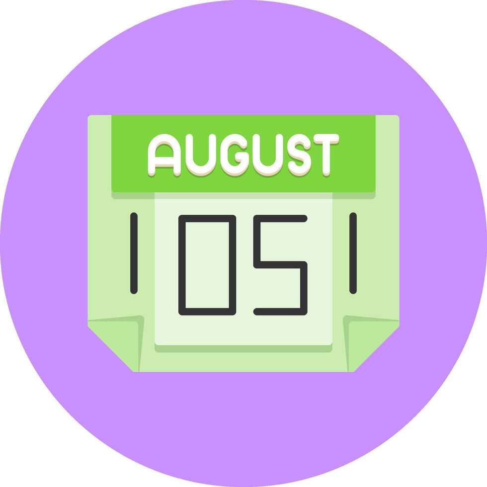 5 August Icon for Creative Projects vector