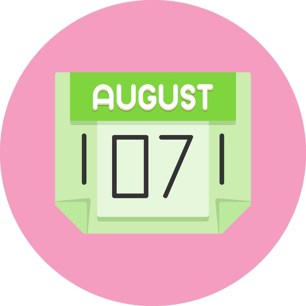 7 August Icon for Creative Projects vector