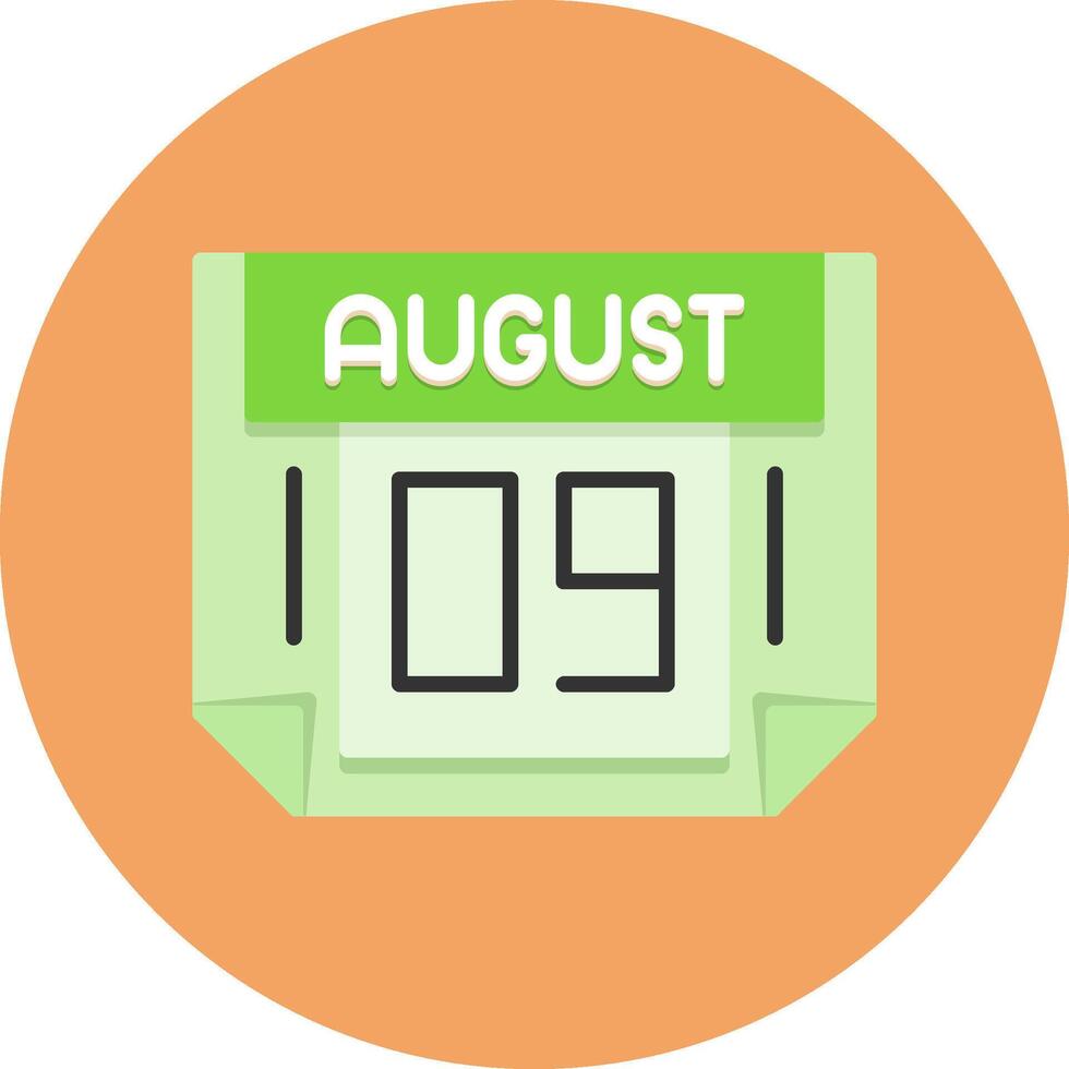 9 August Icon for Creative Projects vector