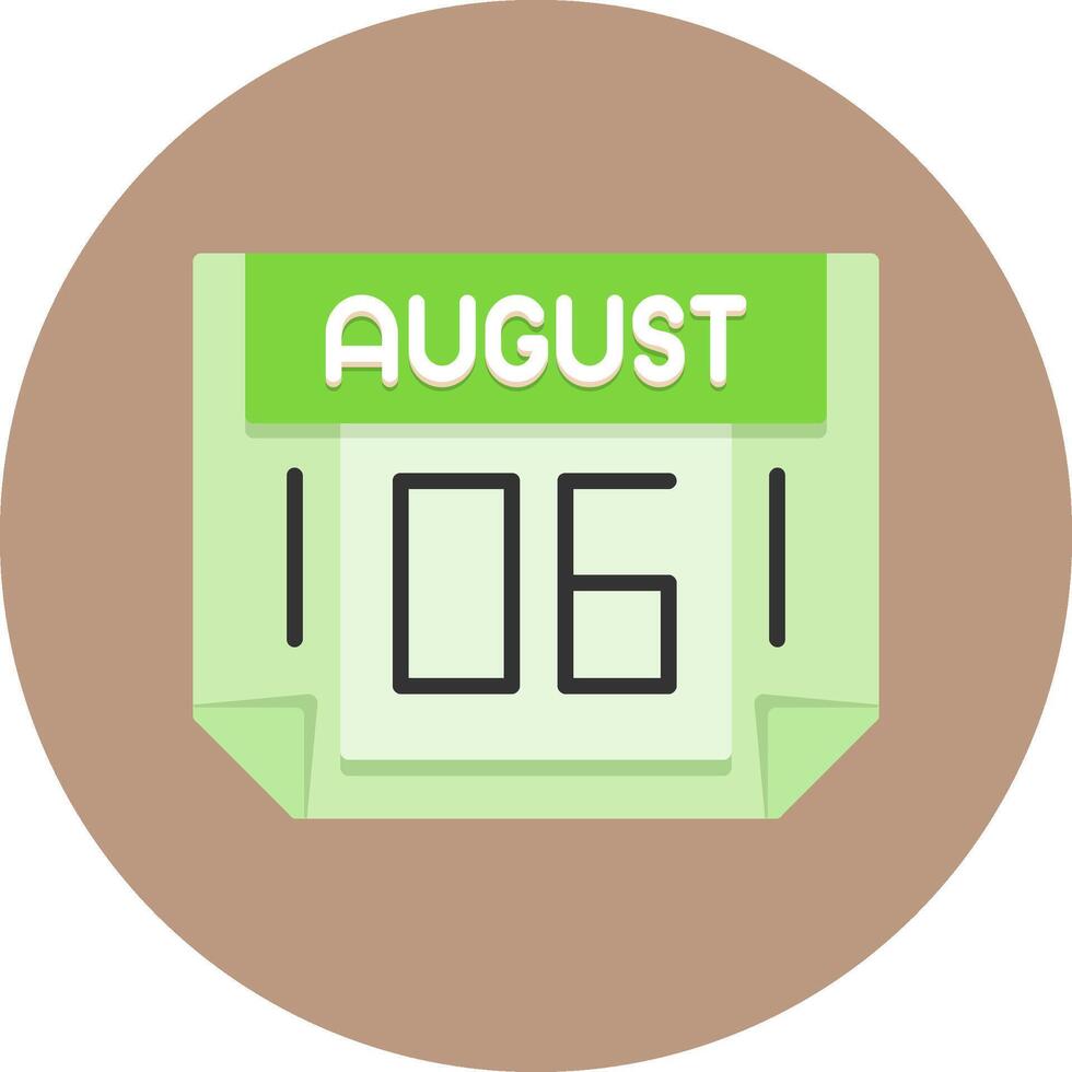 6 August Icon for Creative Projects vector