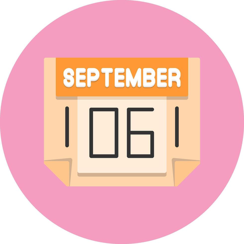 6 September Icon for Creative Projects vector