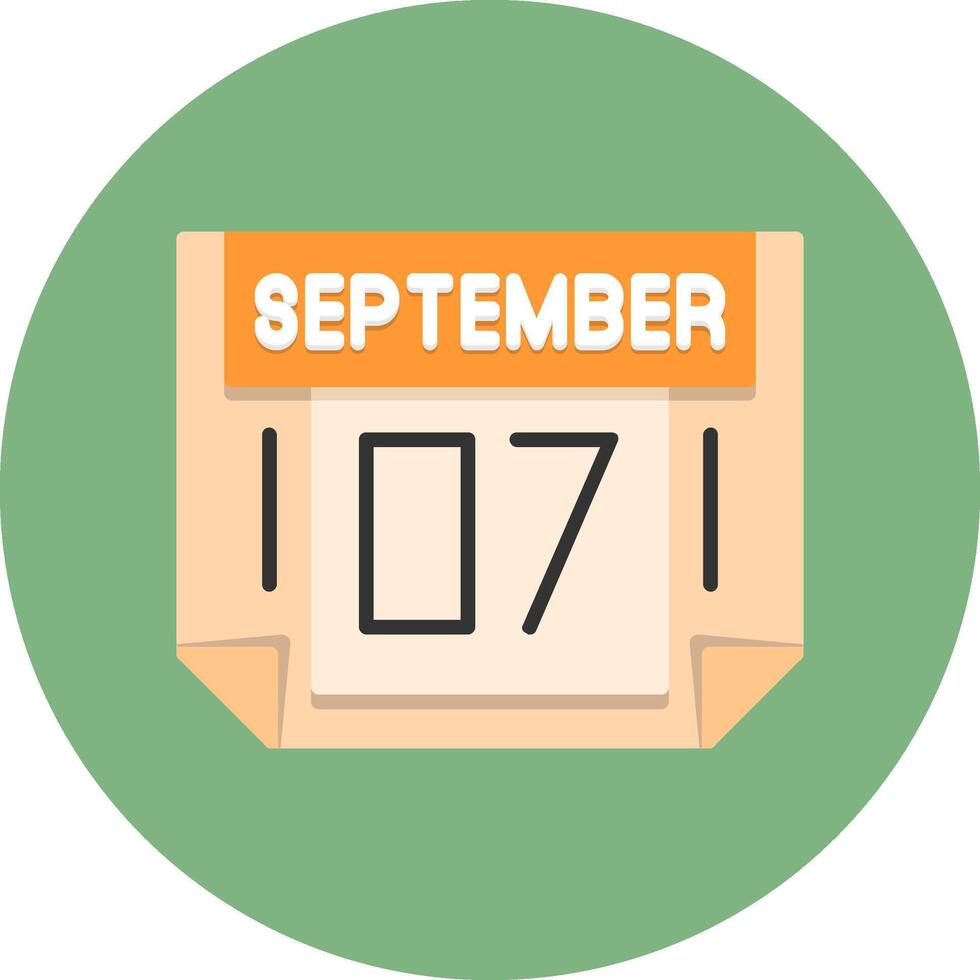7 September Icon for Creative Projects vector