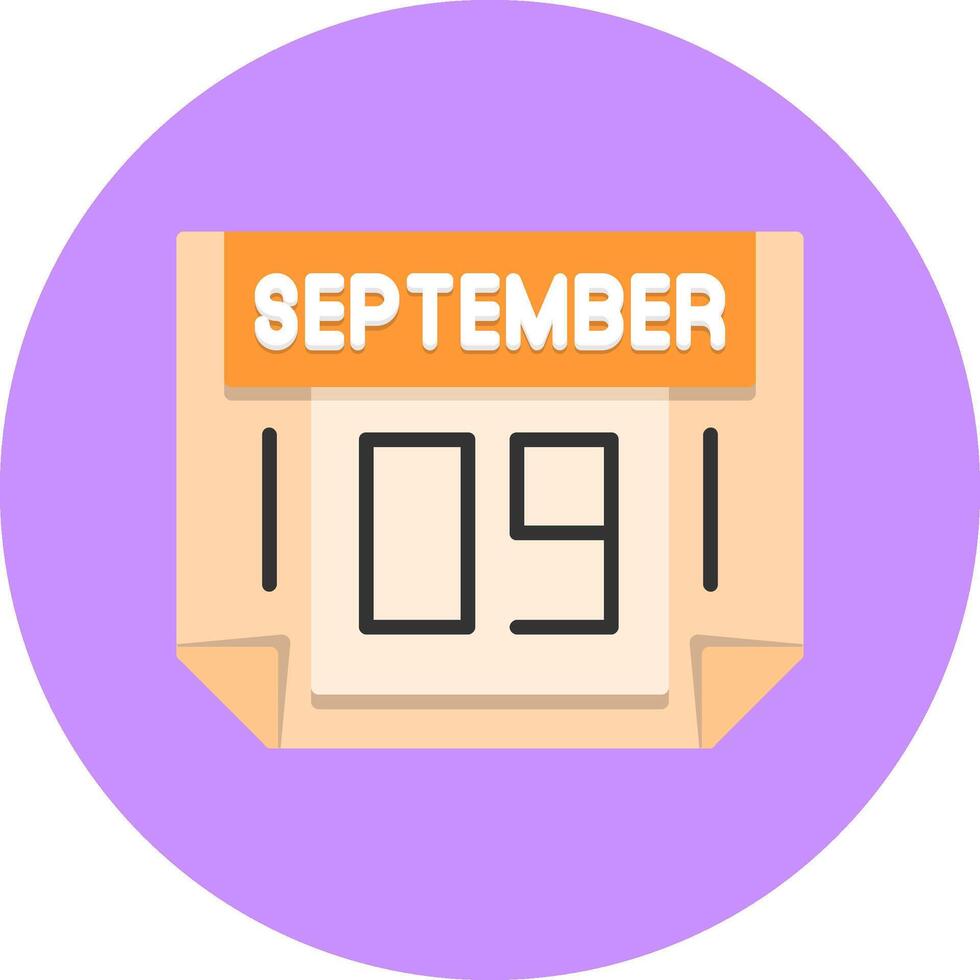 9 September Icon for Creative Projects vector