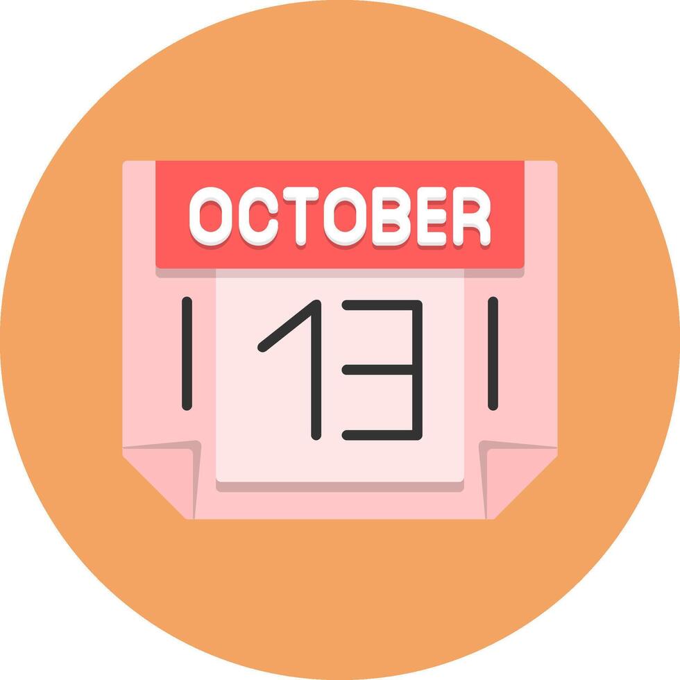13 October Icon for Creative Projects vector
