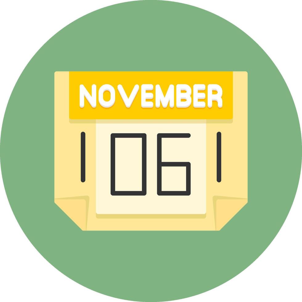 6 November Icon for Creative Projects vector