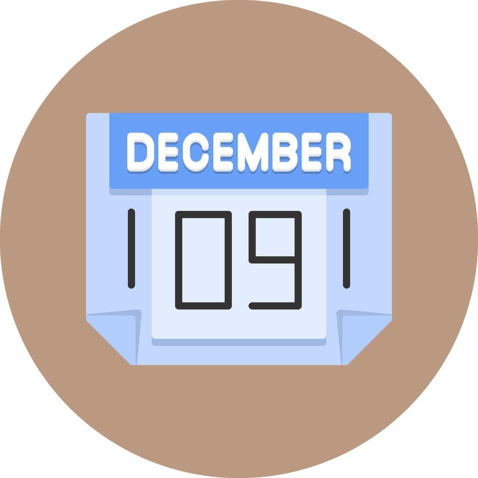 9 December Icon for Creative Projects vector