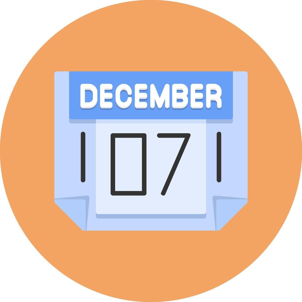 7 December Icon for Creative Projects vector