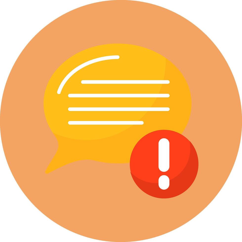 Warning Flat Circle Icon vector