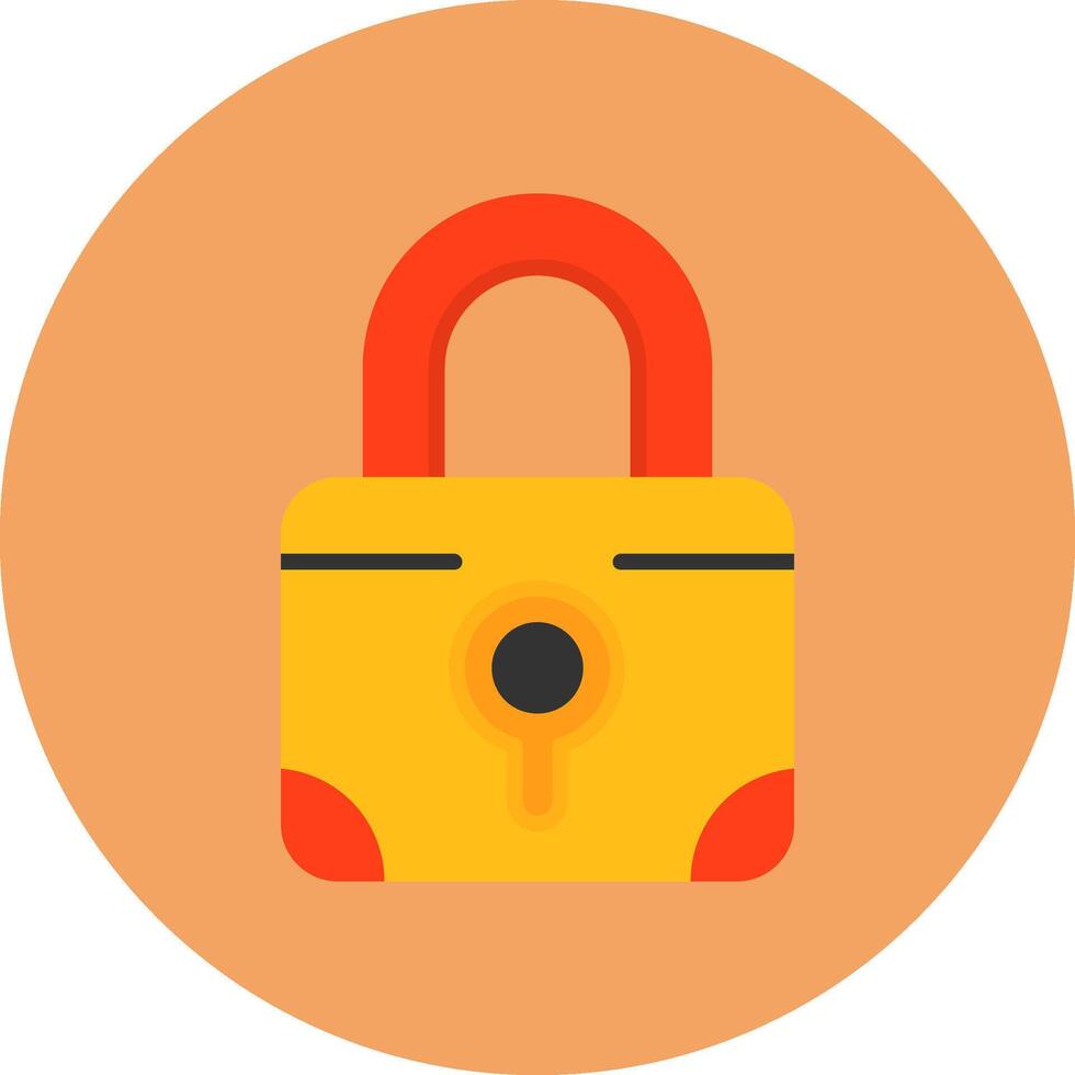 Lock Flat Circle Icon Style vector