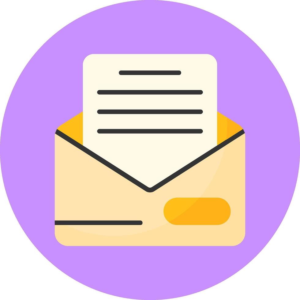 Mail Flat Circle Icon vector