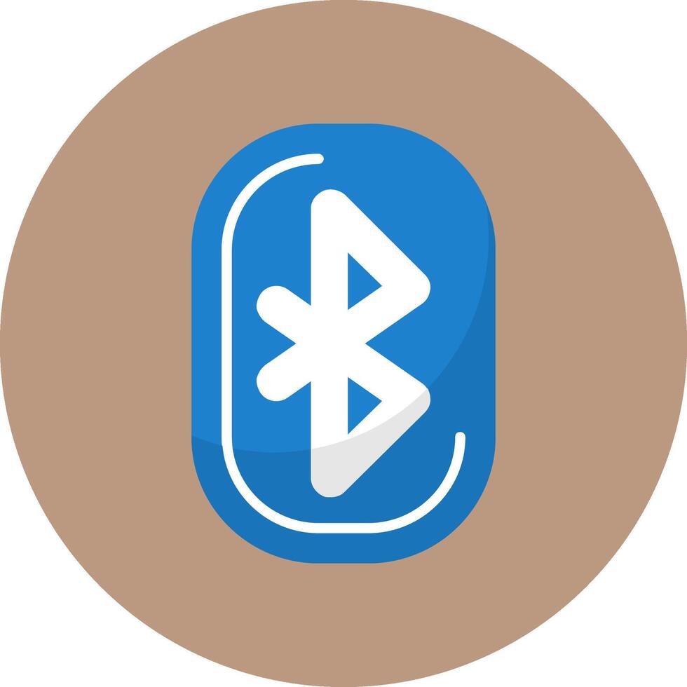 Bluetooth Flat Circle Icon vector