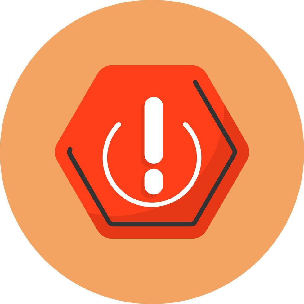 Exclamation mark Flat Circle Icon vector