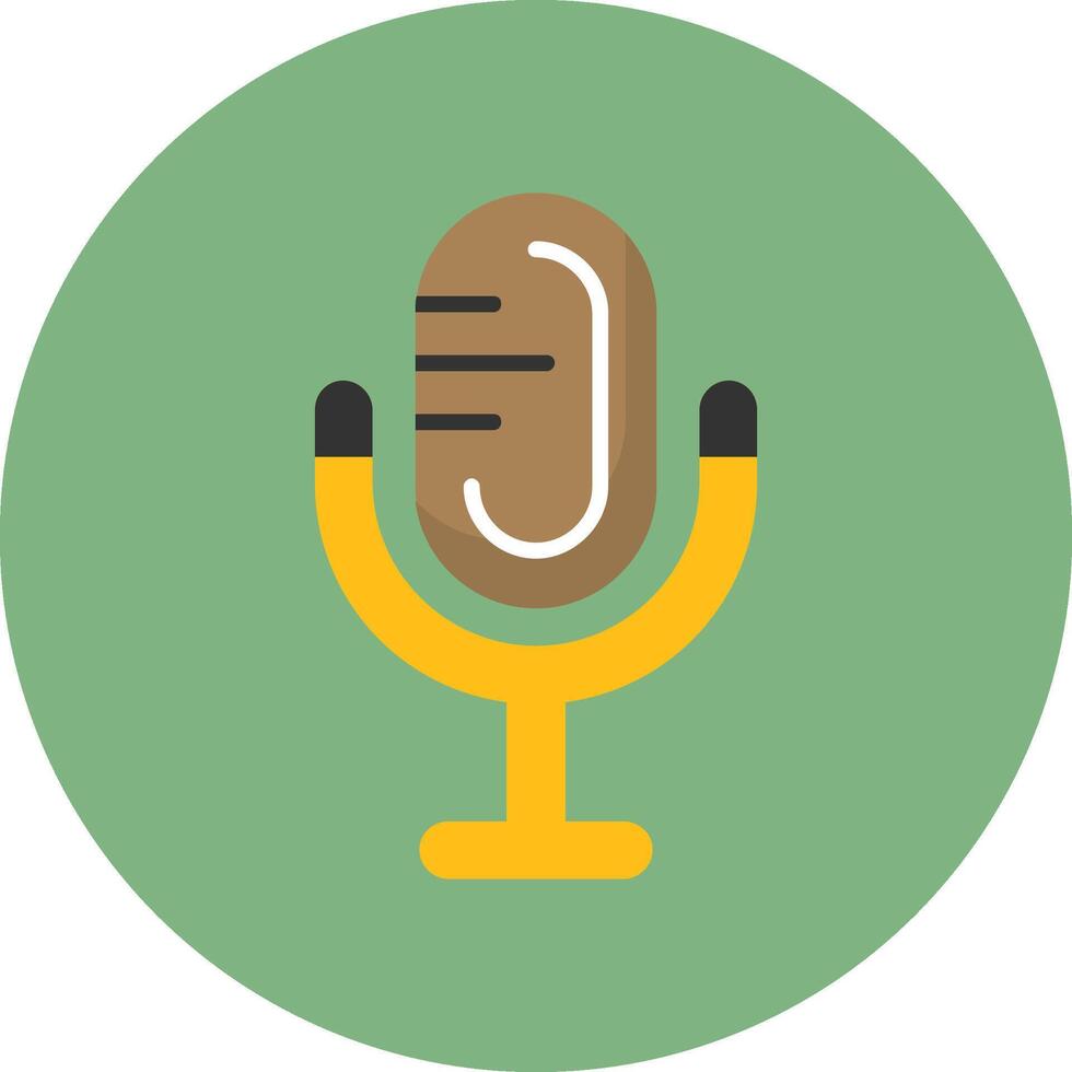 Microphone Flat Circle Icon vector