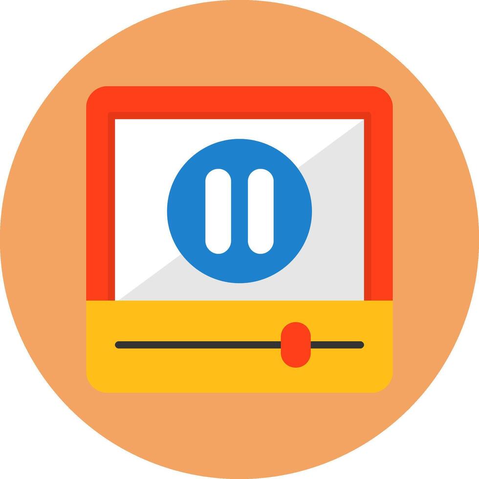 Pause Flat Circle Icon Style vector