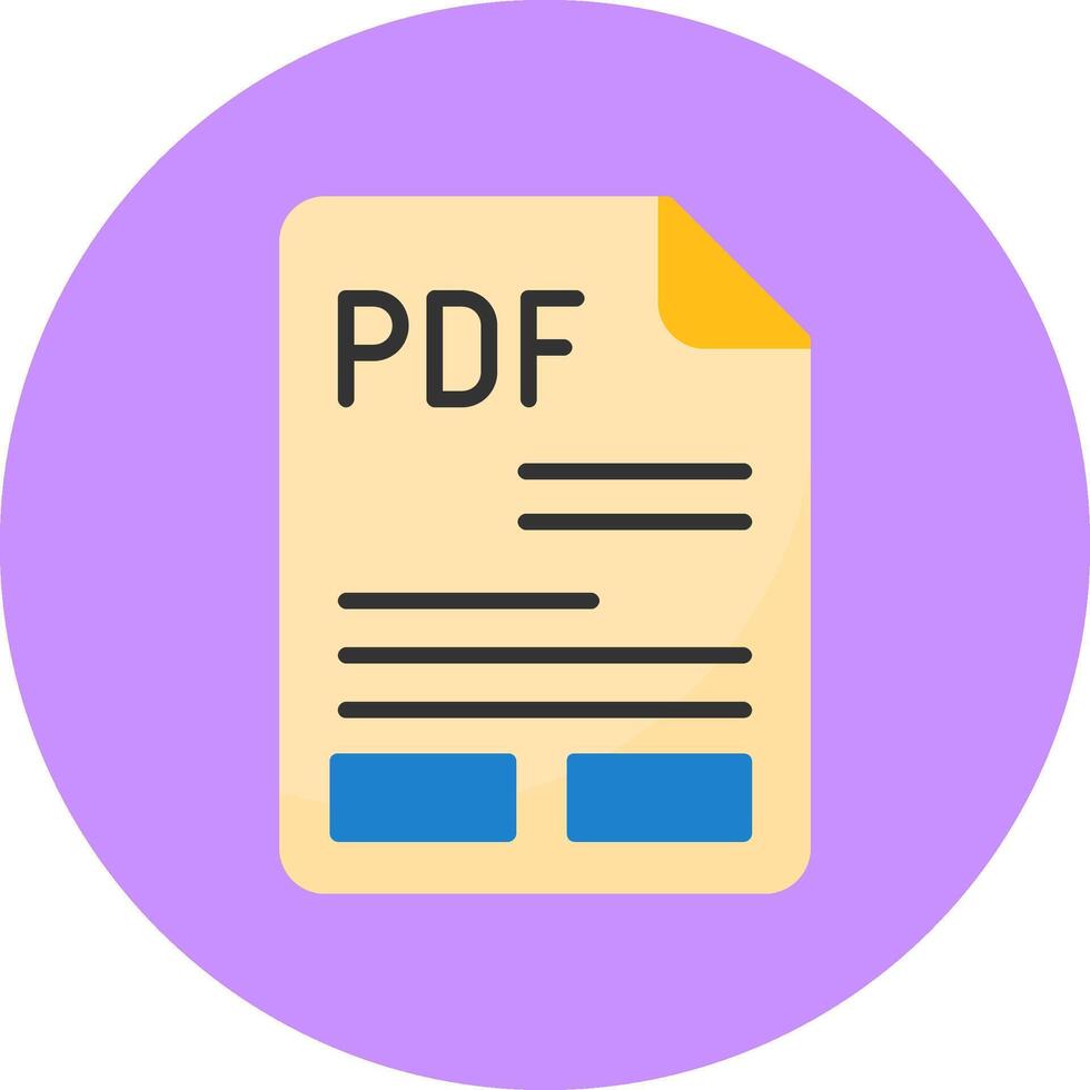 PDF Flat Circle Style Icon vector