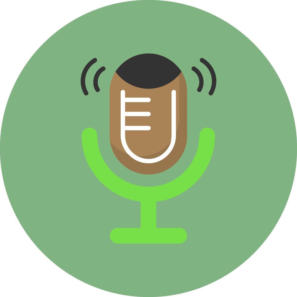Podcast Flat Circle Style Icon vector