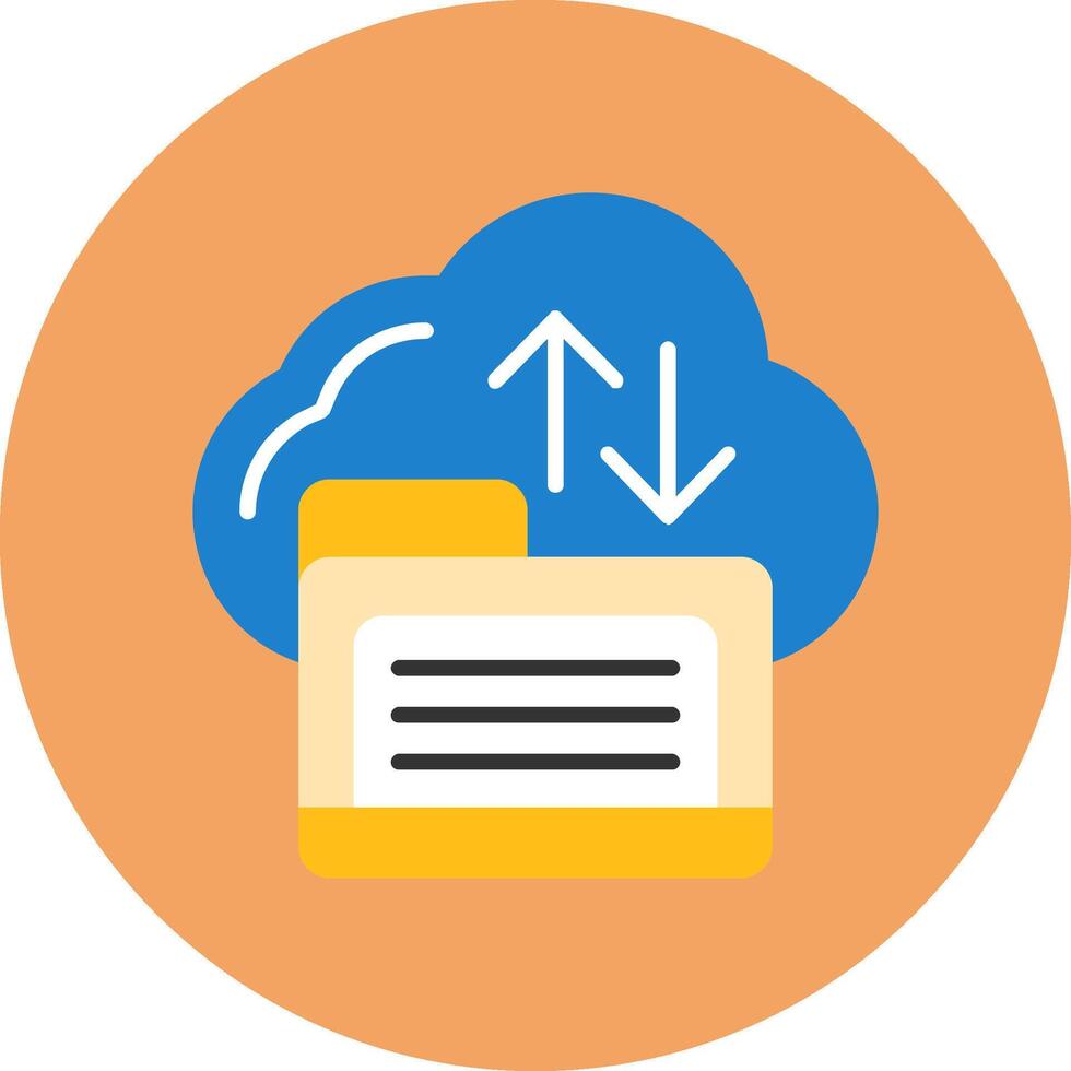 Cloud storage Flat Circle Style Icon vector