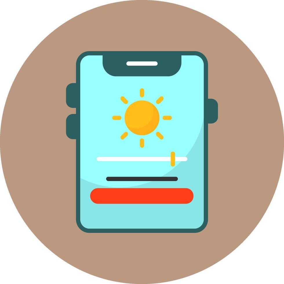 Adaptive brightness Flat Circle Style Icon vector
