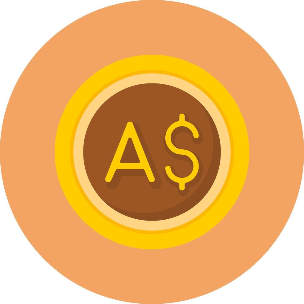 Australian Dollar Sign Flat Circle Style Icon vector
