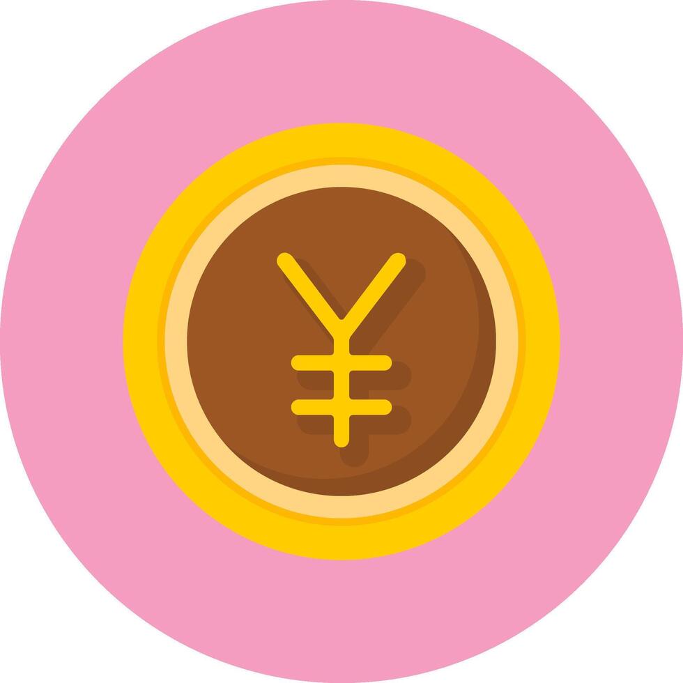 Japanese Yen Sign Flat Circle Style Icon vector