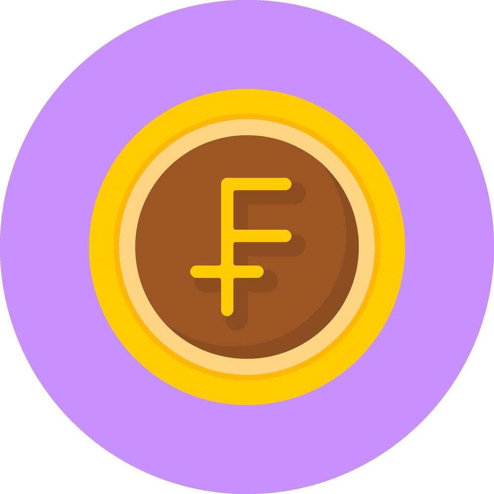 Swiss Franc Sign Flat Circle Style Icon vector