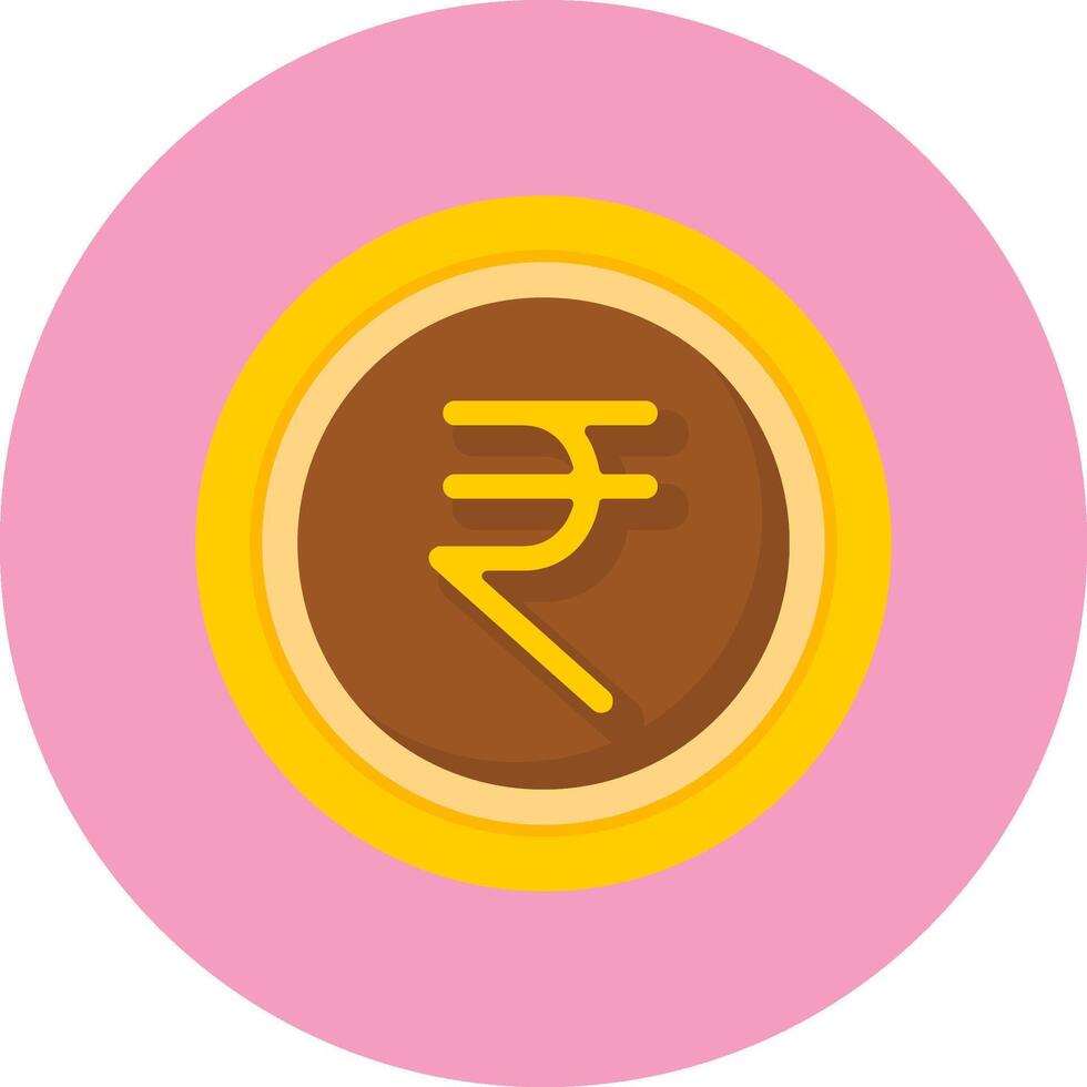 Indian Rupee Sign Flat Circle Style Icon vector