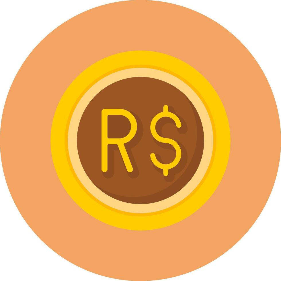 Brazilian Real Sign Flat Circle Style Icon vector