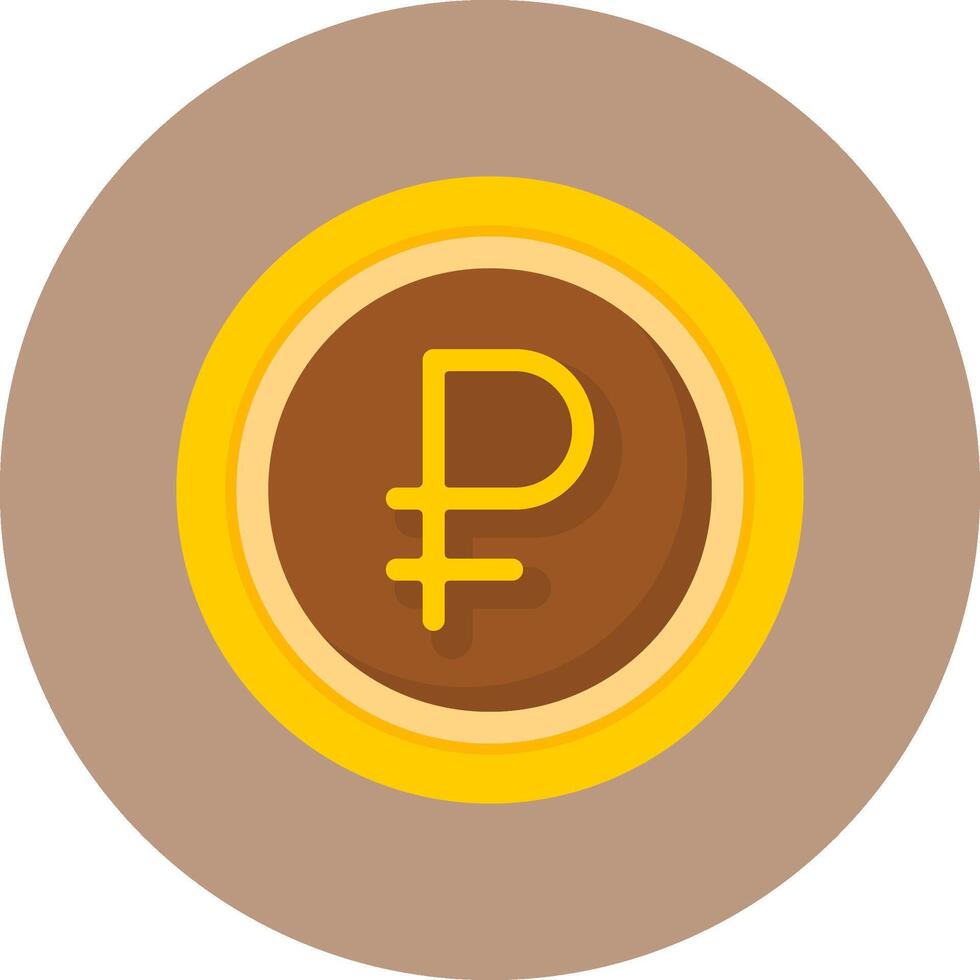 Russian Ruble Sign Flat Circle Style Icon vector