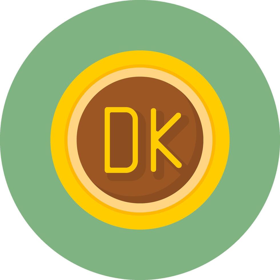 Danish Krone Sign Flat Circle Style Icon vector