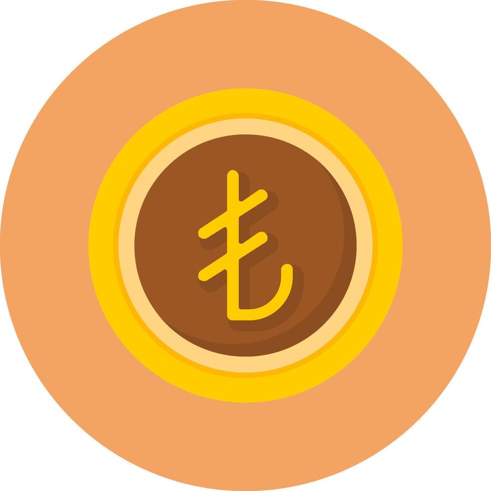 Turkish Lira Sign Flat Circle Style Icon vector