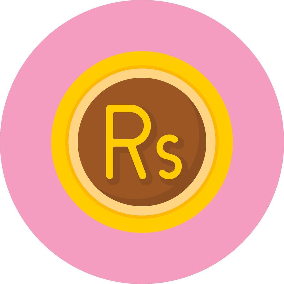 Pakistani rupee Sign Flat Circle Style Icon vector