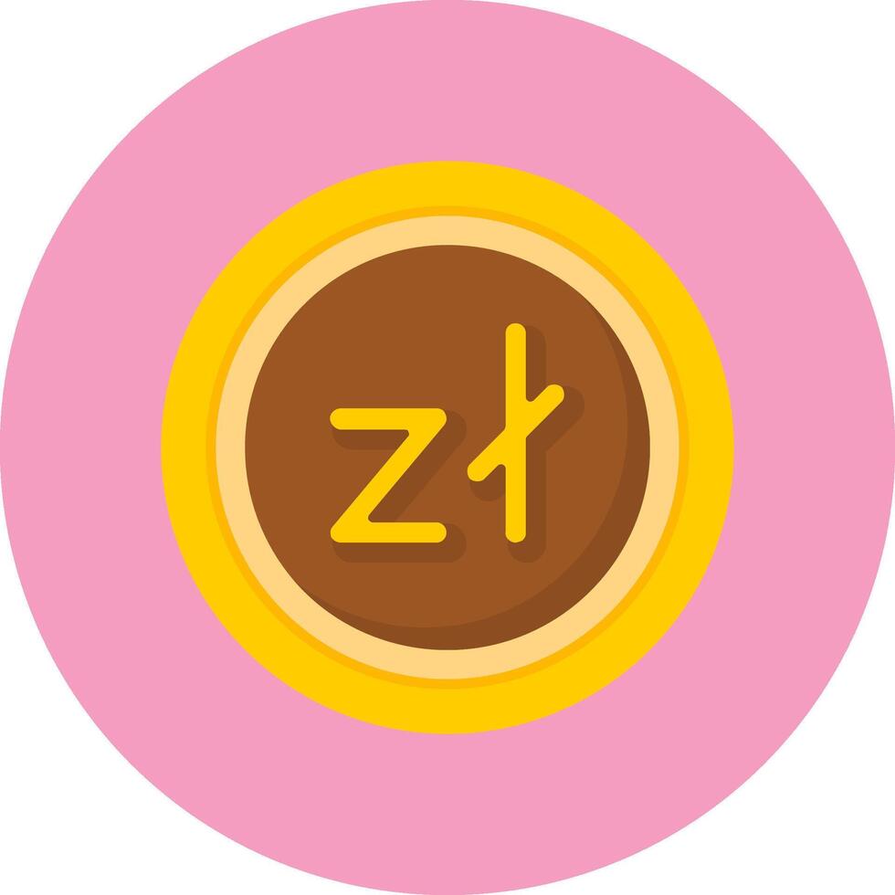 Polish Zloty Sign Flat Circle Style Icon vector