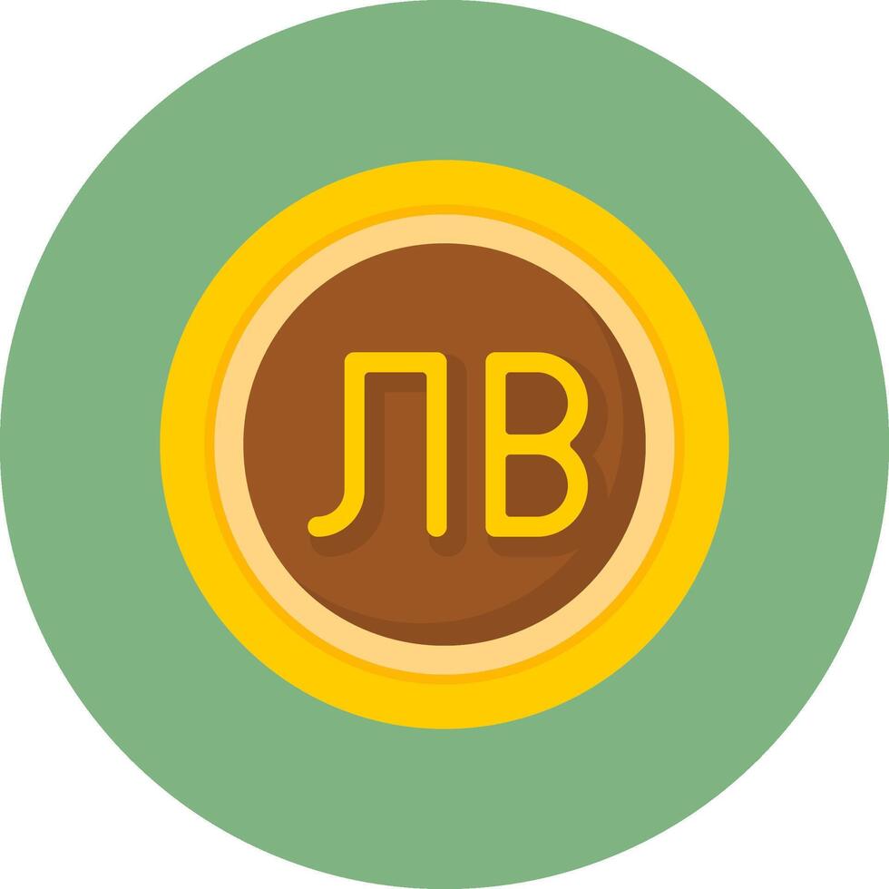Bulgarian Lev Sign Flat Circle Style Icon vector