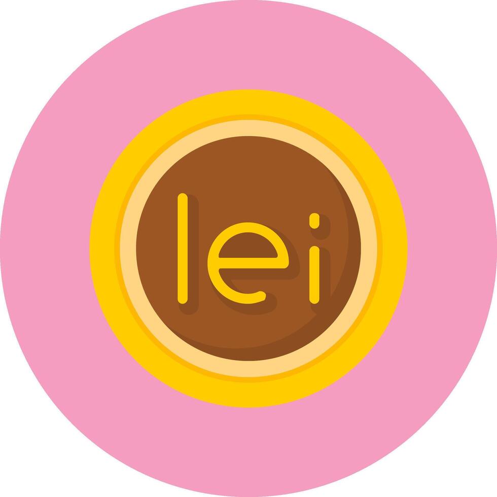 Romanian Leu Sign Flat Circle Style Icon vector