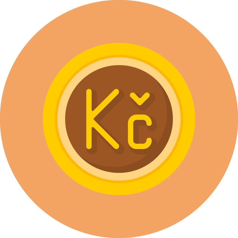 Czech Koruna Sign Flat Circle Style Icon vector