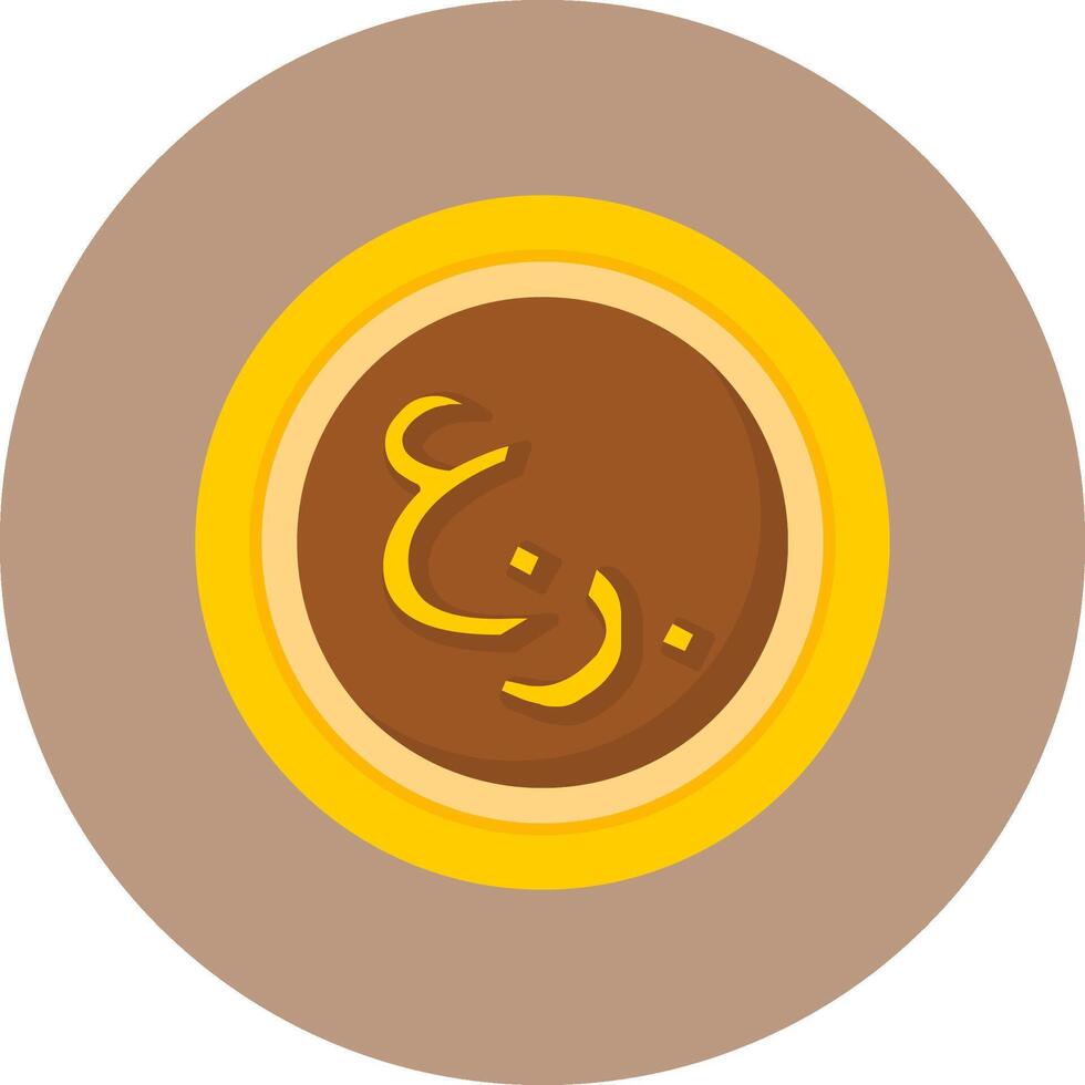 Omani Rial Sign Flat Circle Style Icon vector