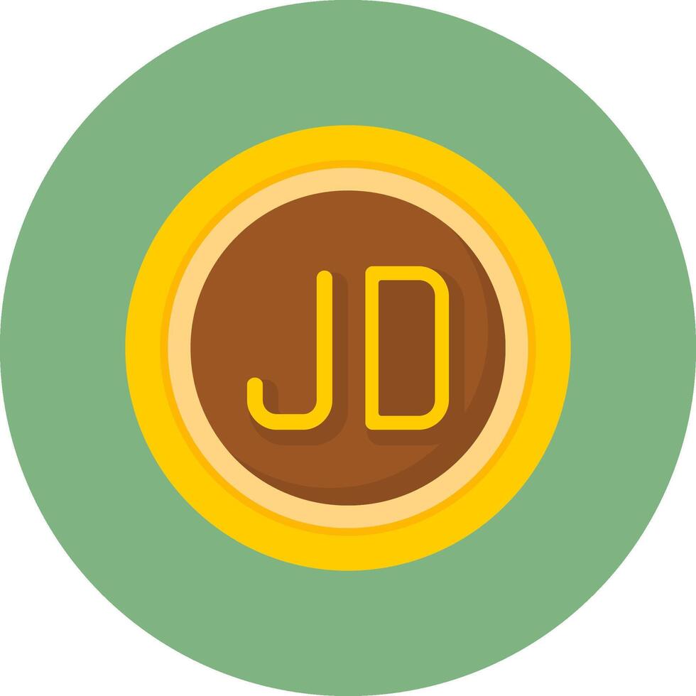 Jordanian Dinar Sign Flat Circle Style Icon vector