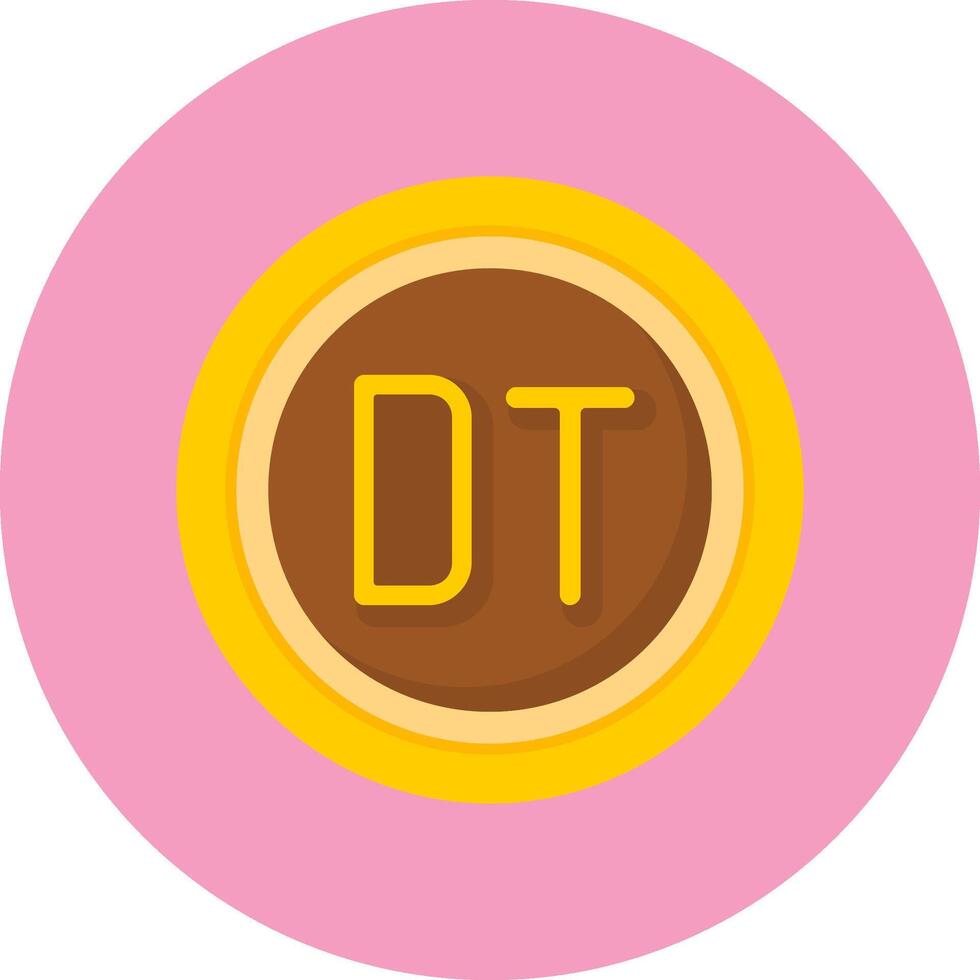 Tunisian Dinar Sign Flat Circle Style Icon vector