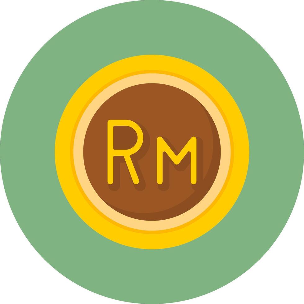 Malaysia Ringgit Sign Flat Circle Style Icon vector