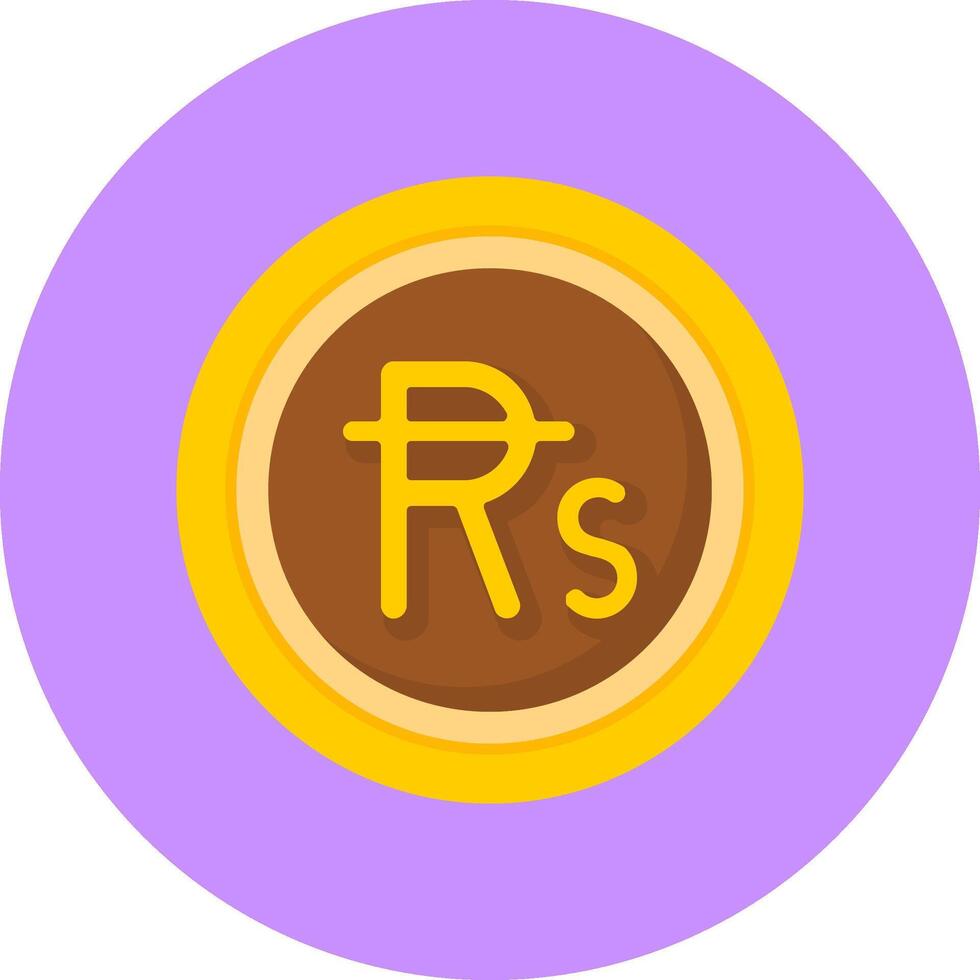 Mauritian Rupee Sign Flat Circle Style Icon vector