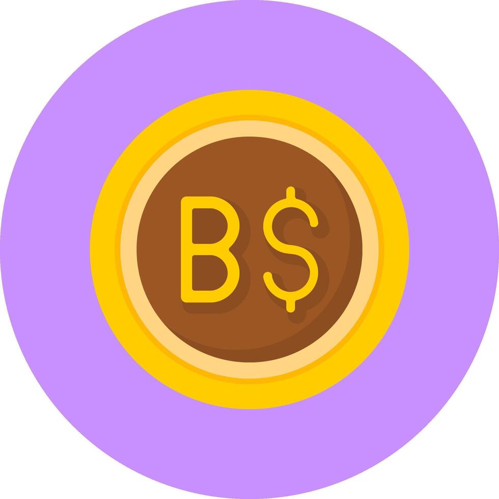 Brunei Dollar Sign Flat Circle Style Icon vector
