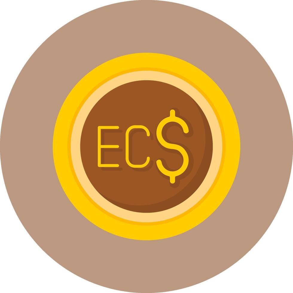 East Caribbean Dollar Sign Flat Circle Style Icon vector