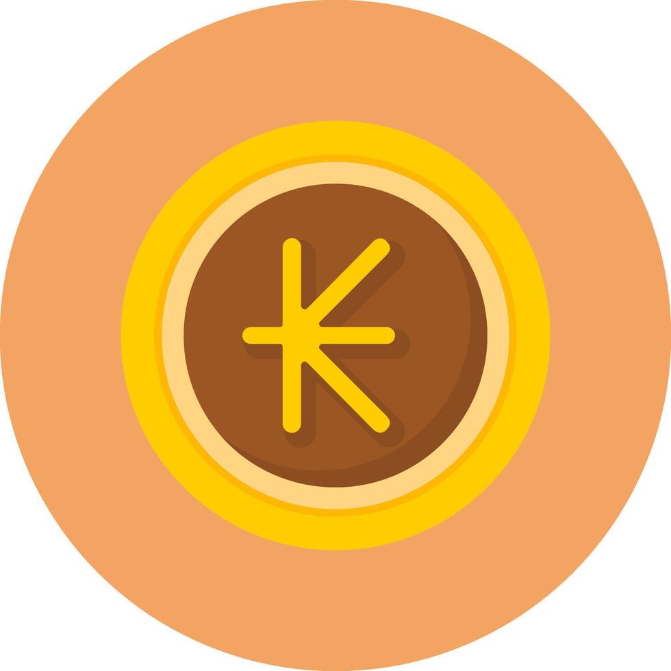 Lao Kip Sign Flat Circle Style Icon vector