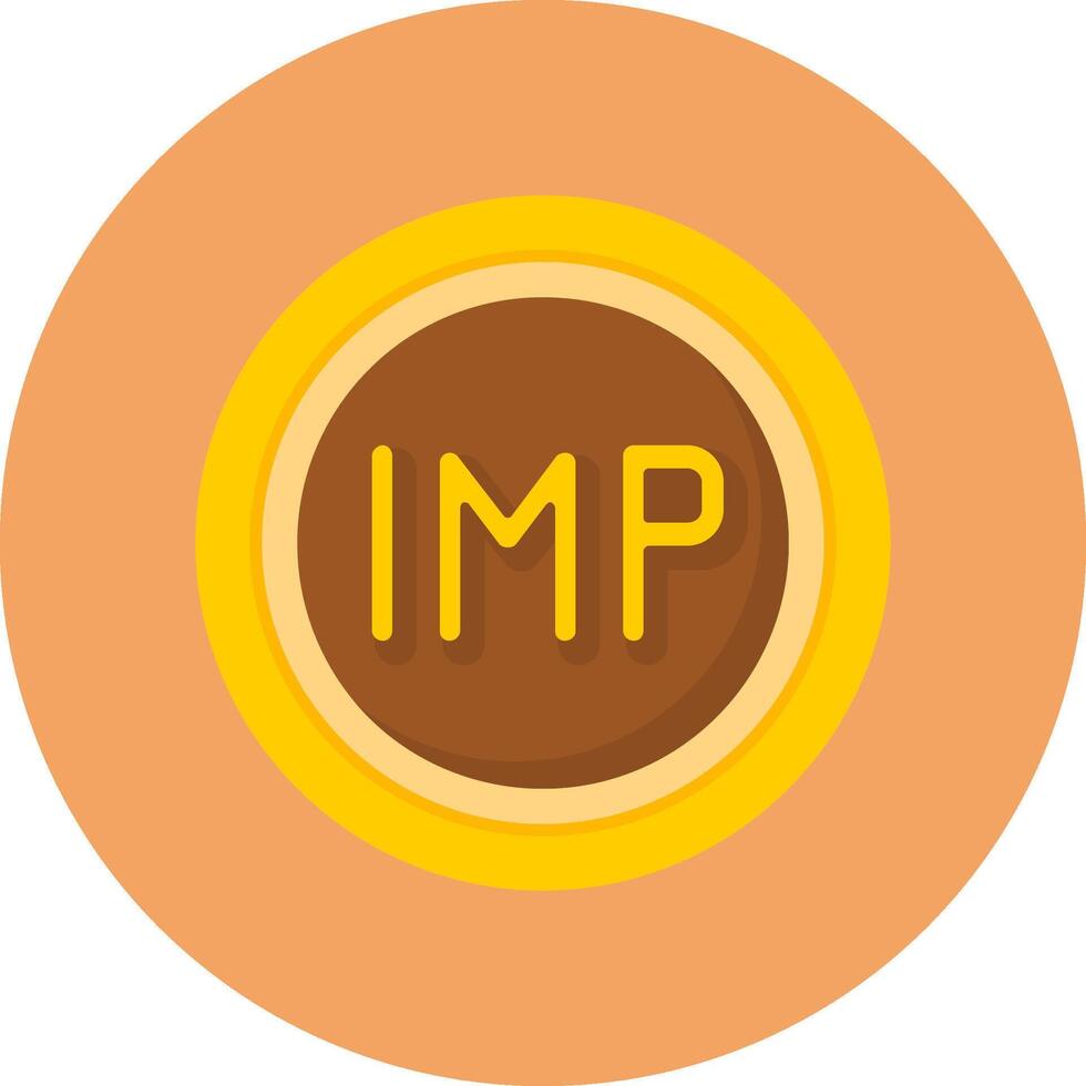 Isle of Man Pound Sign Flat Circle Style Icon vector