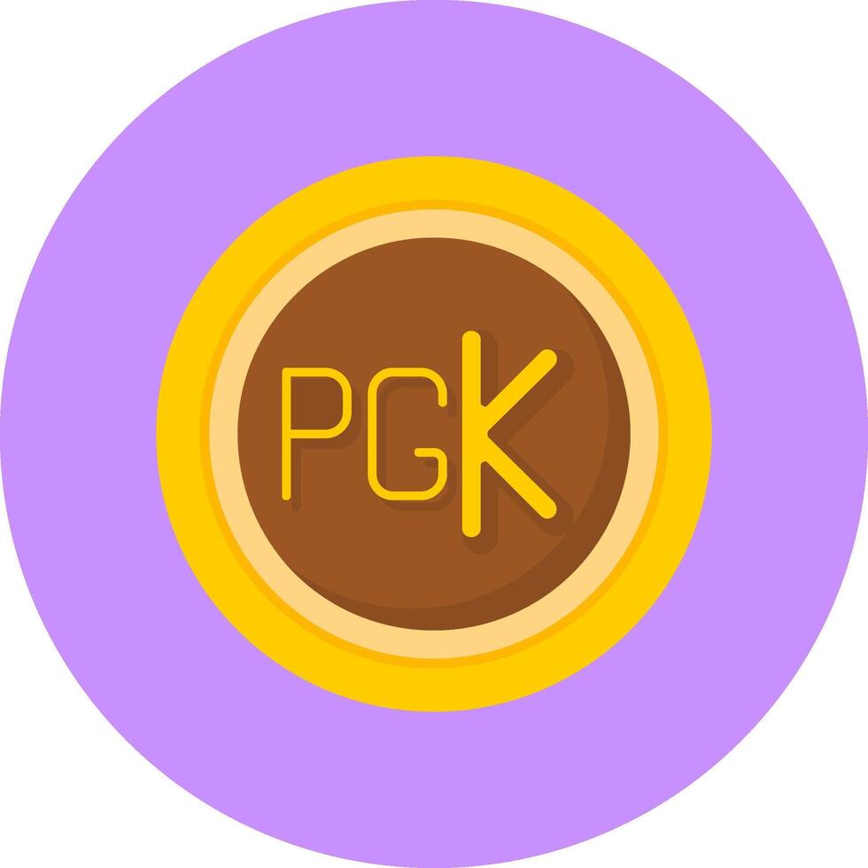 Papua New Guinean Kina Sign Flat Circle Style Icon vector